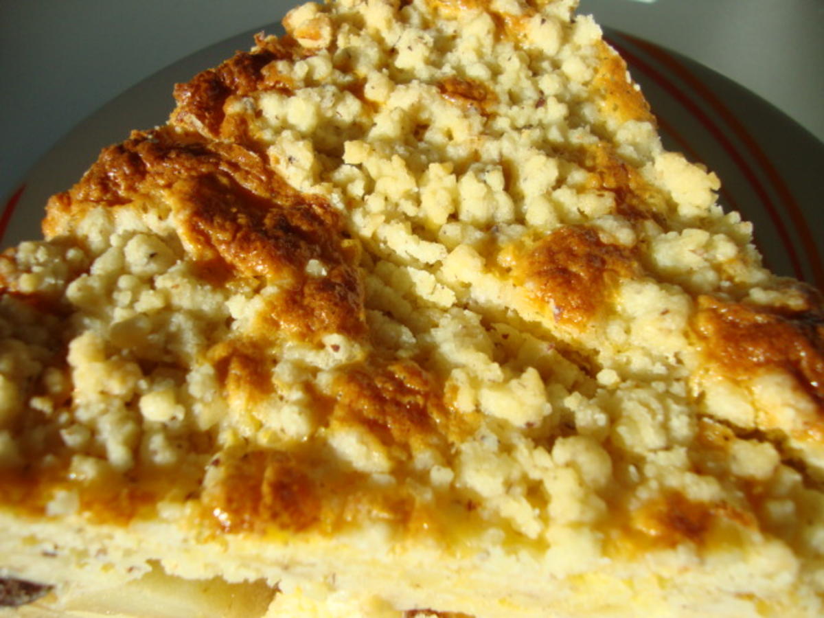 Apfelkuchen mit Rahmguss auf Streuselteig - Rezept - Bild Nr. 2070