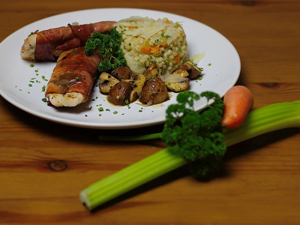 Hähnchen-Saltim bocca mit Graupenrisotto - Rezept - Bild Nr. 2071