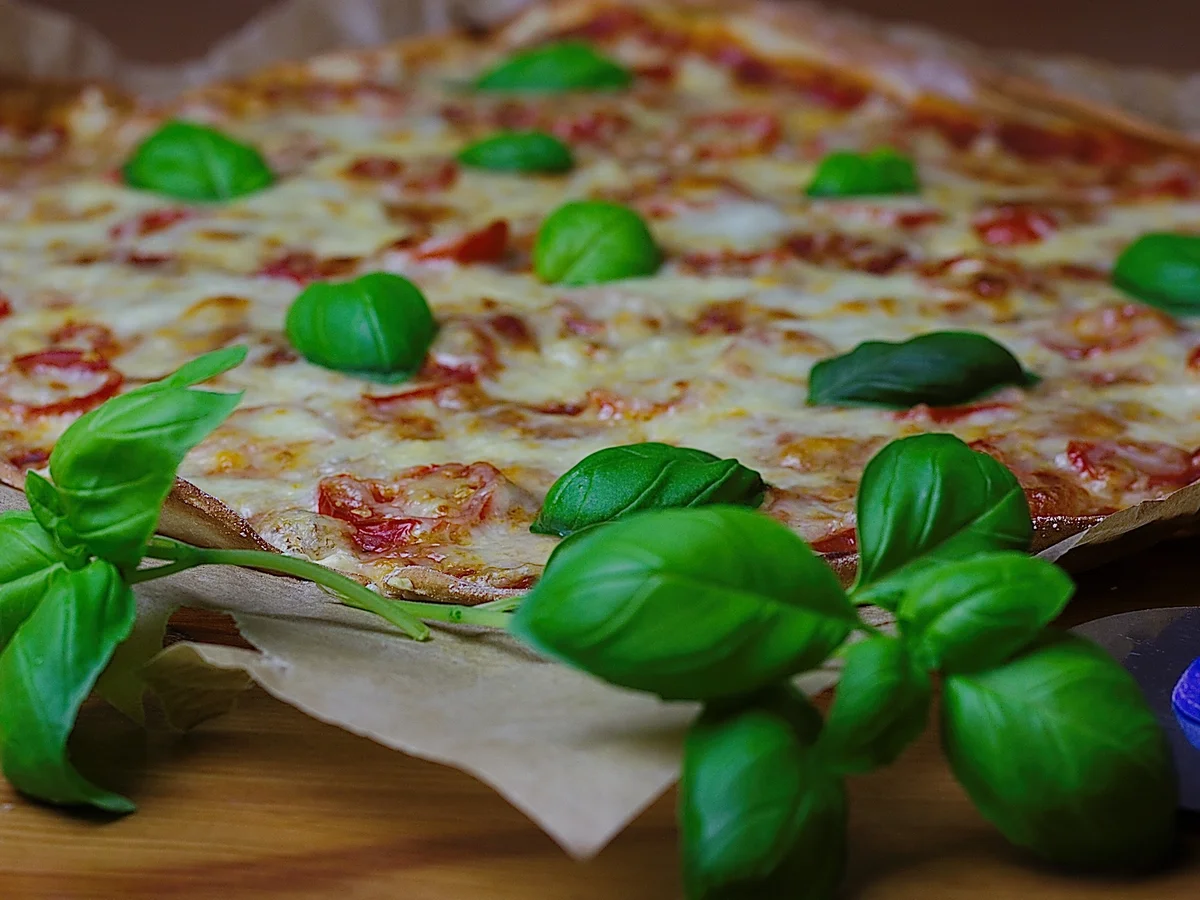 Tomate-Käse-Pizza mit Basilikum - Rezept - Bild Nr. 2077