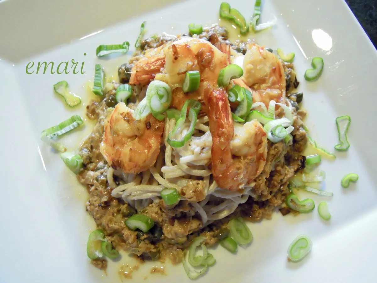 Rezept: Garnelen mit Zitronenpasta und Kapernsauce Bild Nr. 2082 Garnelen mit Zitronenpasta und Kapernsauce - Rezept - Bild Nr. 2082