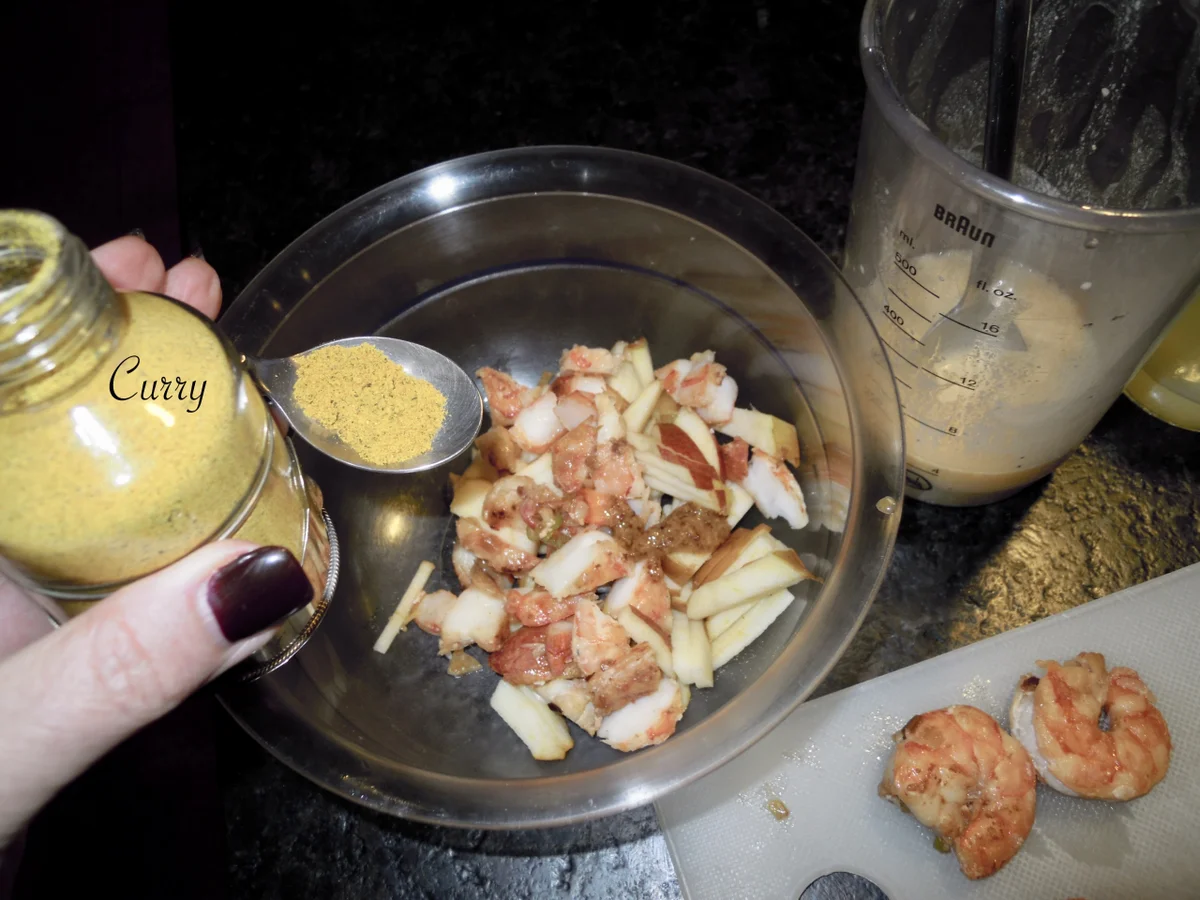 Garnelen Salat in pikanter Curry Sauce - Rezept - Bild Nr. 2085