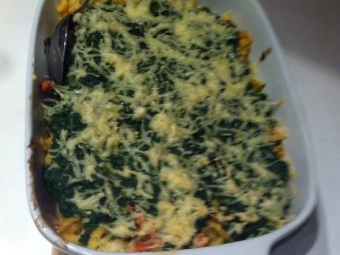 Rezept: Spätzleauflauf mit Spinat und Kasseler Bild Nr. 2084 Spätzleauflauf mit Spinat und Kasseler - Rezept - Bild Nr. 2084