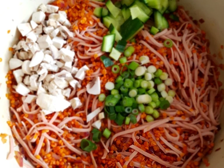 Rezept: Lauwarmer roter Linsensalat Bild Nr. 2087 Lauwarmer roter Linsensalat - Rezept - Bild Nr. 2087