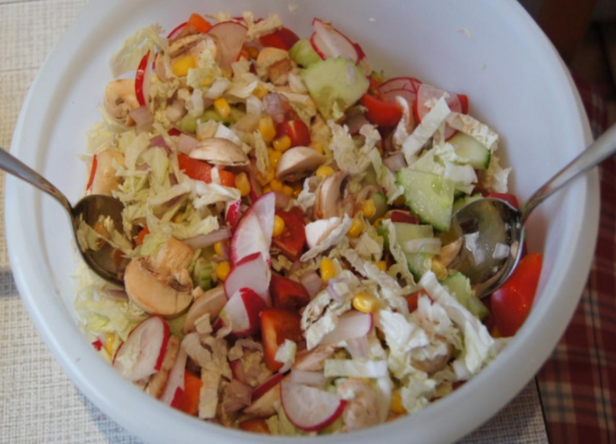 Gemischter Salat mit Soja-Essig-Dressing und Party Garnelen - Rezept - Bild Nr. 2105