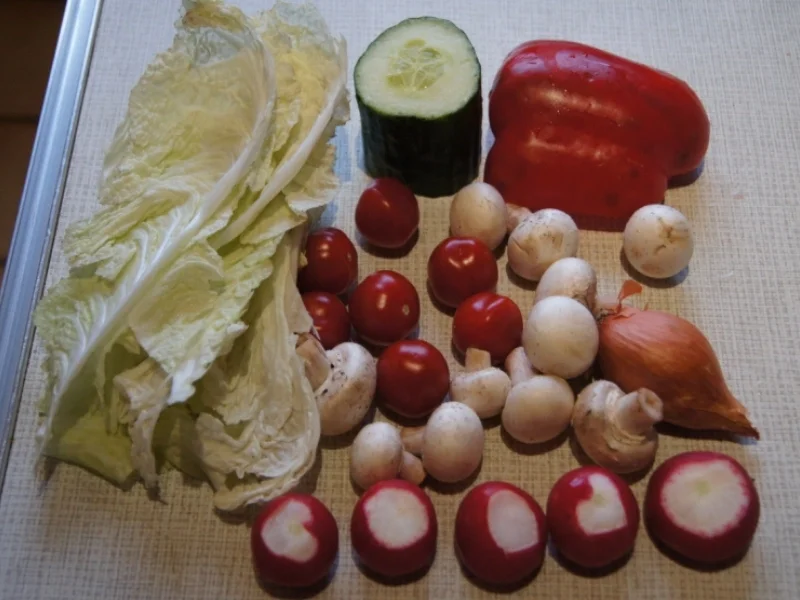 Gemischter Salat mit Soja-Essig-Dressing und Party Garnelen - Rezept - Bild Nr. 2113