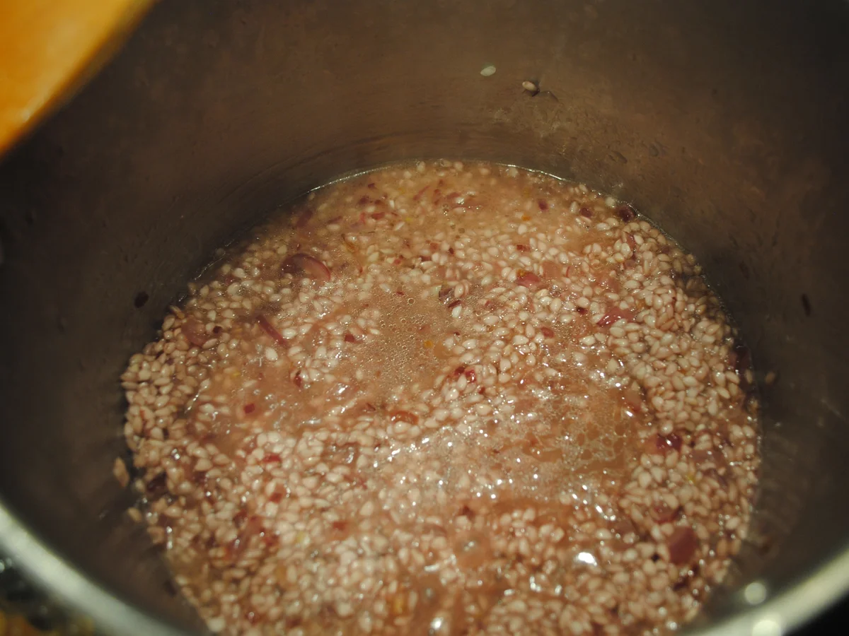 Perlhuhnroulade und lila Risotto - Rezept - Bild Nr. 2127