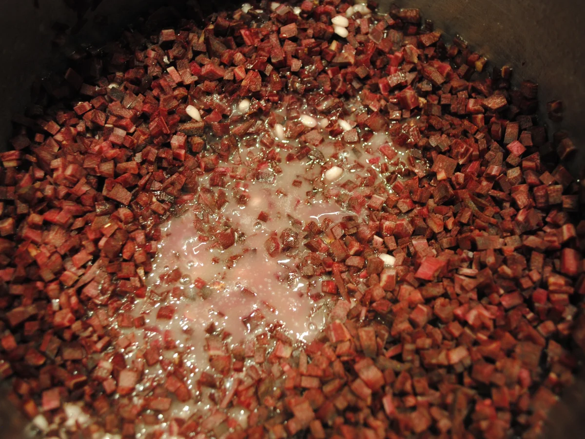 Perlhuhnroulade und lila Risotto - Rezept - Bild Nr. 2128