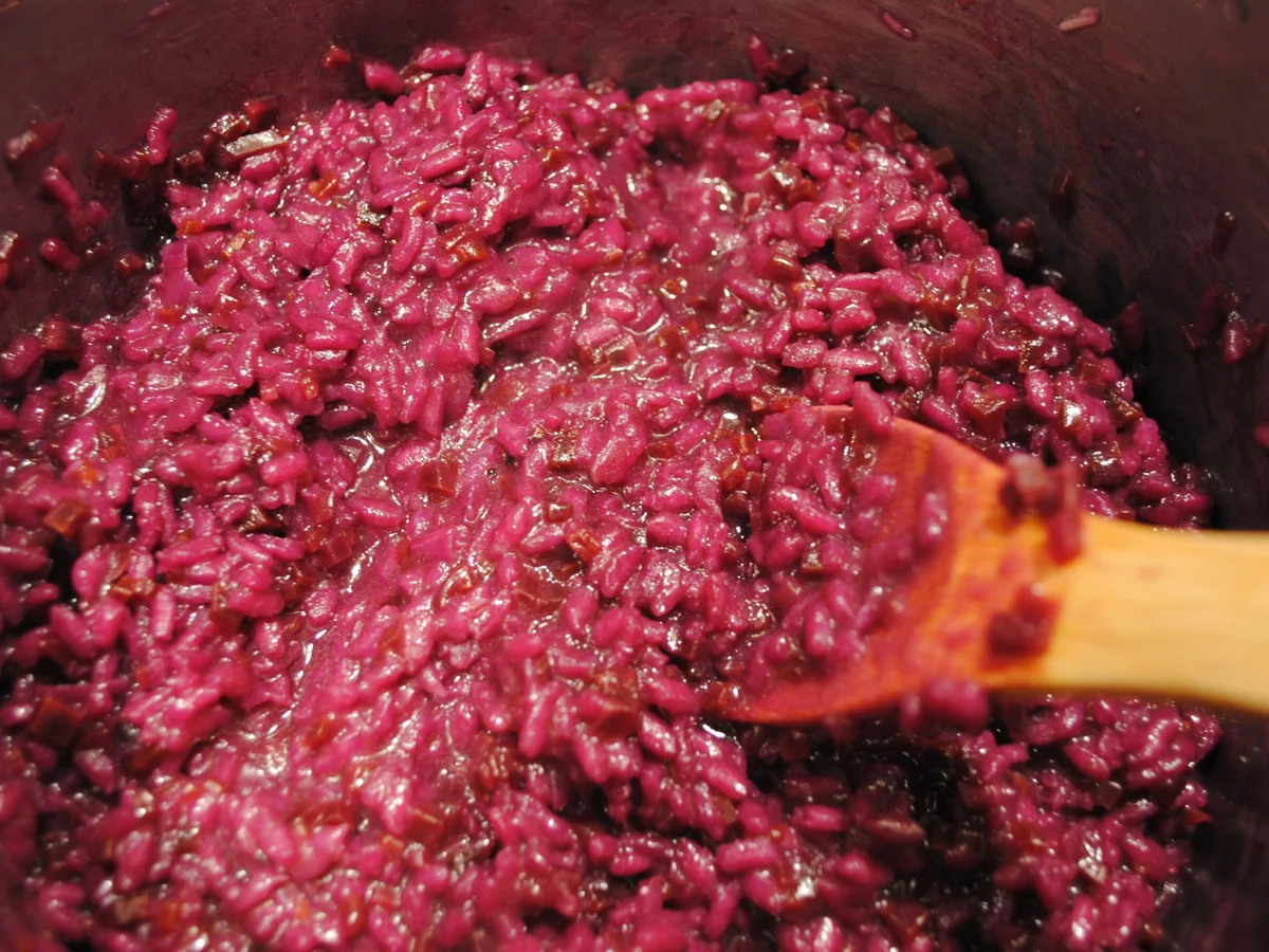 Perlhuhnroulade und lila Risotto - Rezept - Bild Nr. 2130