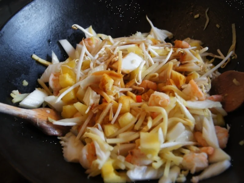 Garnelen-Gemüse-Wok süß-sauer mit Curry Basmati Reis - Rezept - Bild Nr. 2177