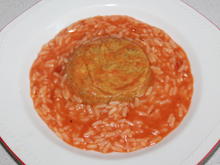 Gemüsebratling mit Reis-Tomaten-Suppe (vegan) - Rezept - Bild Nr. 2