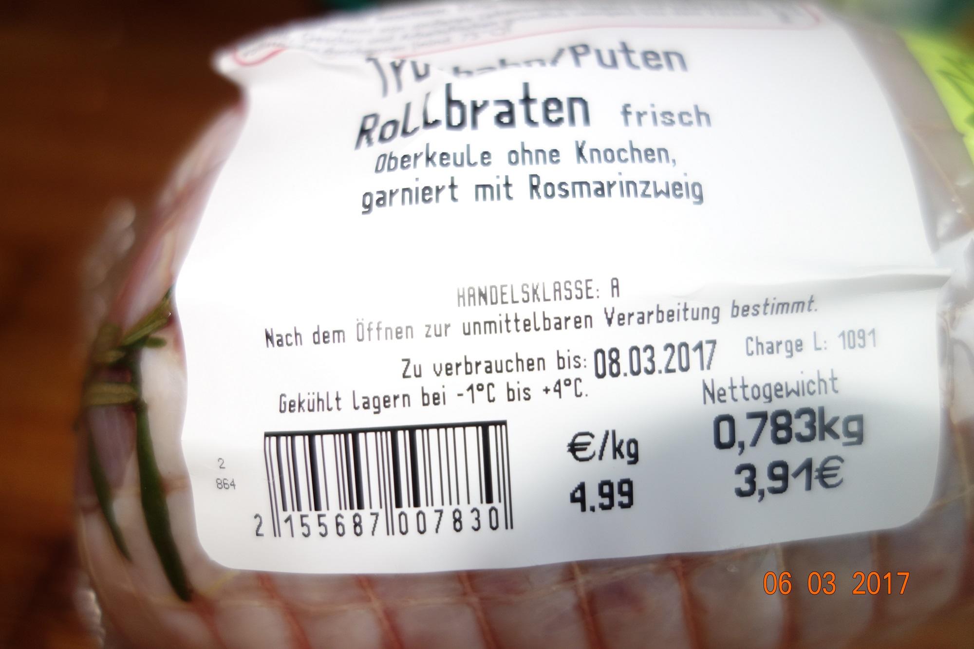 Bilder für Putenrollbraten mit Kohlsprossen; - Rezept