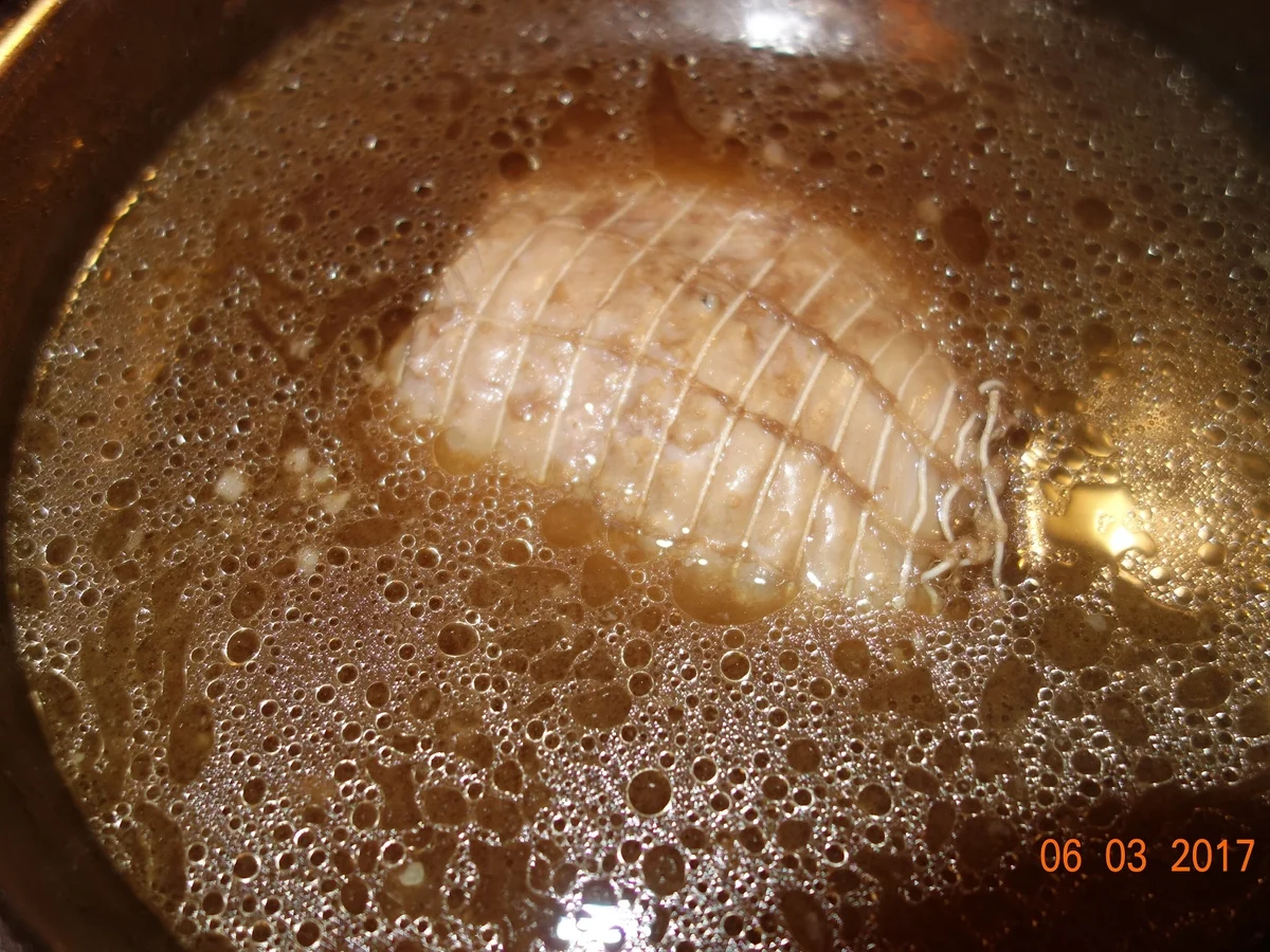 Putenrollbraten mit Kohlsprossen; - Rezept - Bild Nr. 2174