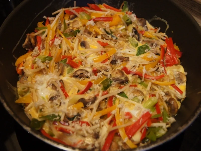 Rezept: Buntes Gemüse Omelett Bild Nr. 2183 Buntes Gemüse Omelett - Rezept - Bild Nr. 2183