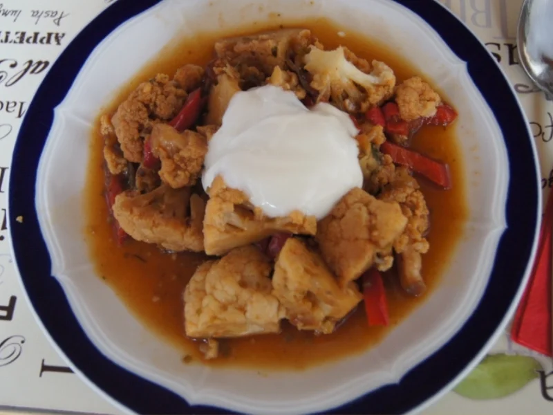 Rezept: Rotes Blumenkohl-Curry im Wok Bild Nr. 2178 Rotes Blumenkohl-Curry im Wok - Rezept - Bild Nr. 2178