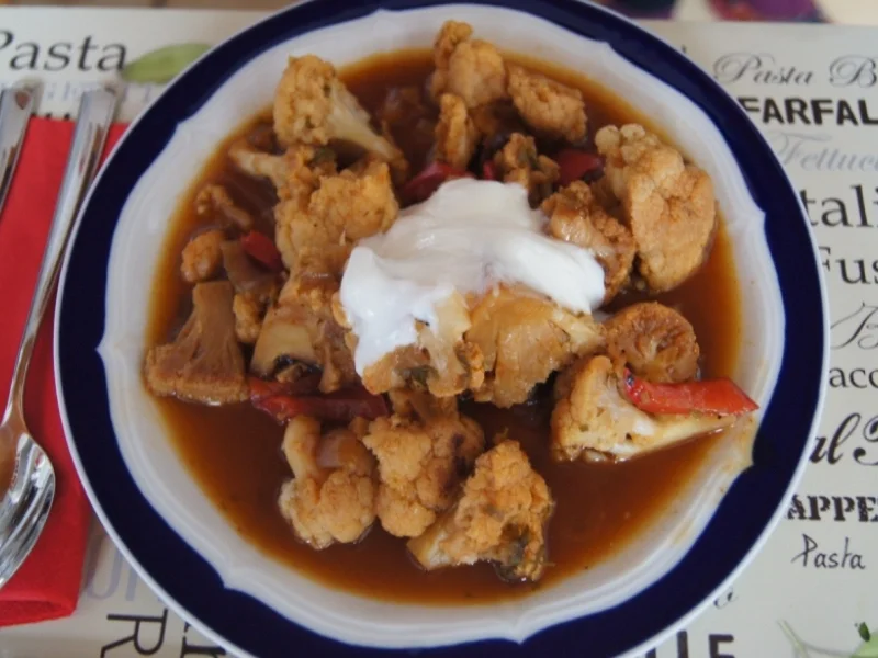 Rezept: Rotes Blumenkohl-Curry im Wok Bild Nr. 2177 Rotes Blumenkohl-Curry im Wok - Rezept - Bild Nr. 2177