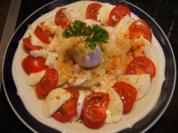 Tomaten – Mozarella – Zwiebel - Champignonteller - Rezept - Bild Nr. 2