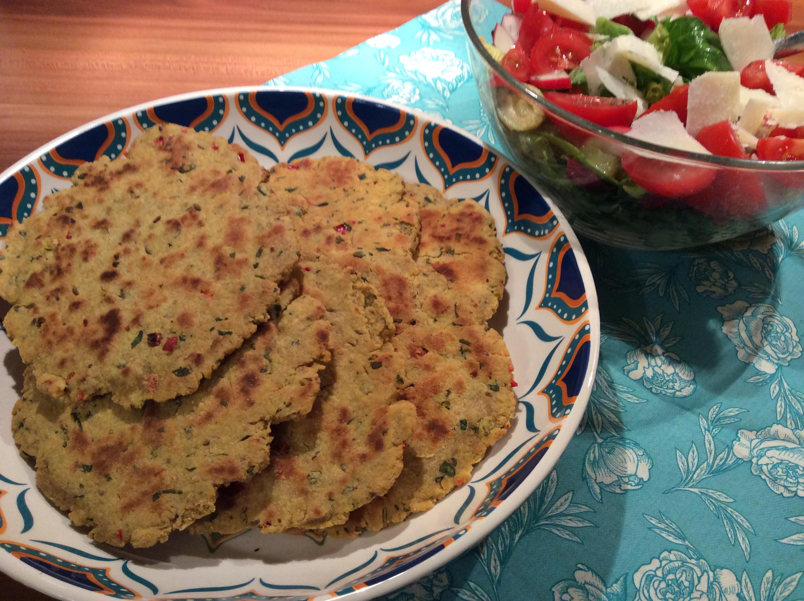 Bilder für Kichererbsenfladenbrot mit Chili - Besan ki roti - Rezept