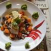 Kabeljaufilet auf Gemüsebett im Wok mit Erbsenpüree - Rezept - Bild Nr. 2225