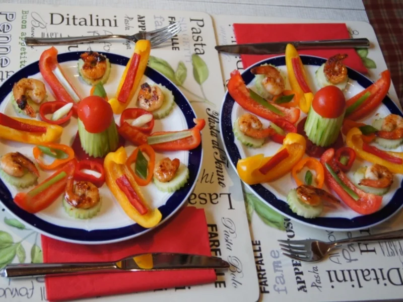 Bunter Gemüseteller mit Party Crevetten - Rezept - Bild Nr. 6