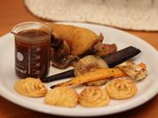 Coq au vin mit gegrilltem Wurzelgemüse und Herzoginnenkartoffeln - Rezept - Bild Nr. 2222