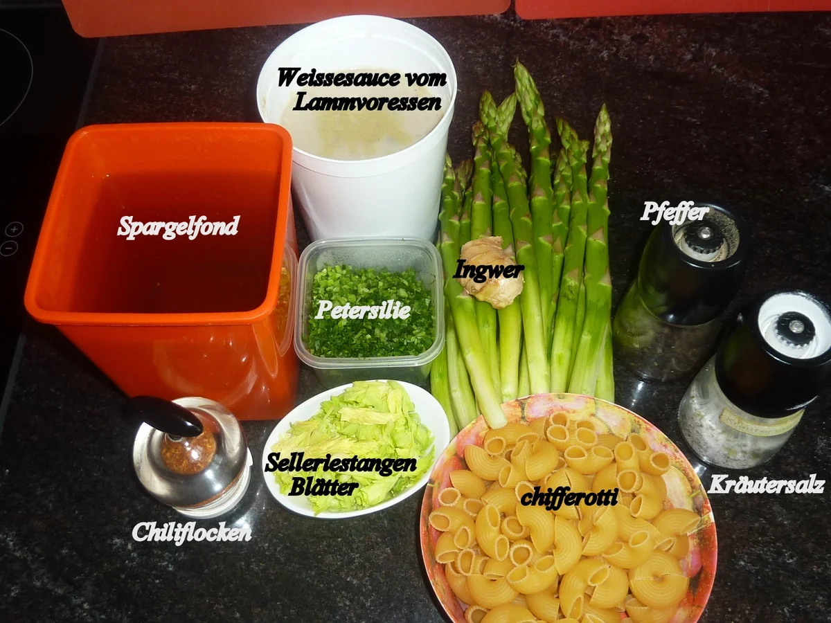 Rezept: Chifferotti Nudel mit Spargel Bild Nr. 2302 Chifferotti Nudel mit Spargel - Rezept - Bild Nr. 2302