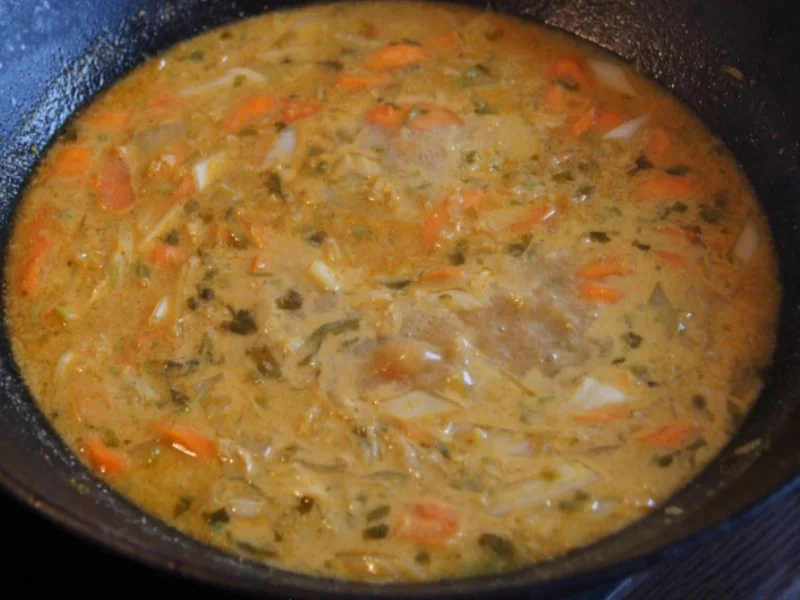 Curry-Möhren-Chinakohl-Suppe im Wok - Rezept - Bild Nr. 2304