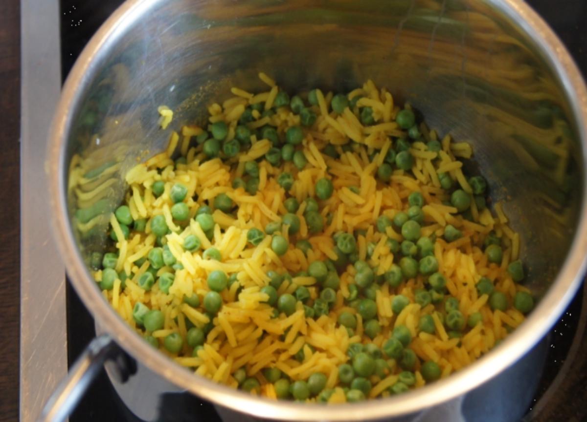 Kalbsleber im Wok mit Gemüse und Curryreis mit Erbsen - Rezept - Bild Nr. 2332