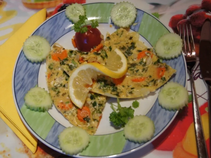 Rezept: Koriander-Möhren-Zwiebel-Omelett Bild Nr. 2341 Koriander-Möhren-Zwiebel-Omelett - Rezept - Bild Nr. 2341