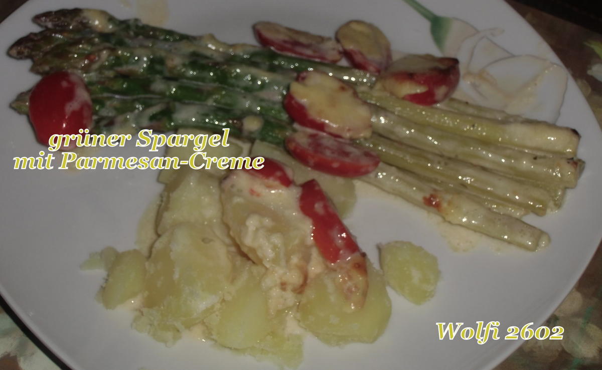 Gemüse : Grüner Spargel - Tomate mit Parmesan-Creme - Rezept - Bild Nr. 2351