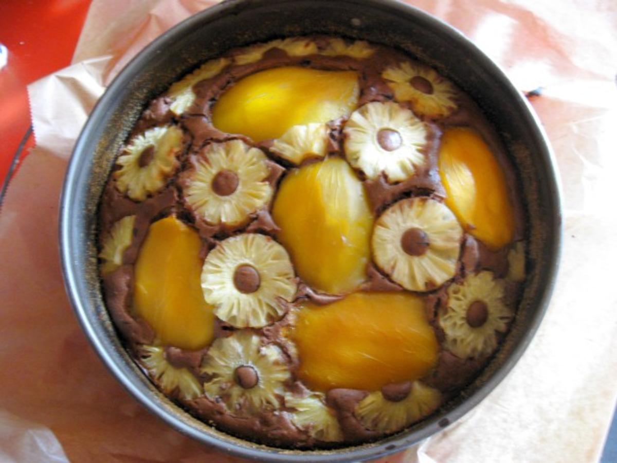 Schokokuchen mit Ananas und Mangos - Rezept - Bild Nr. 2383