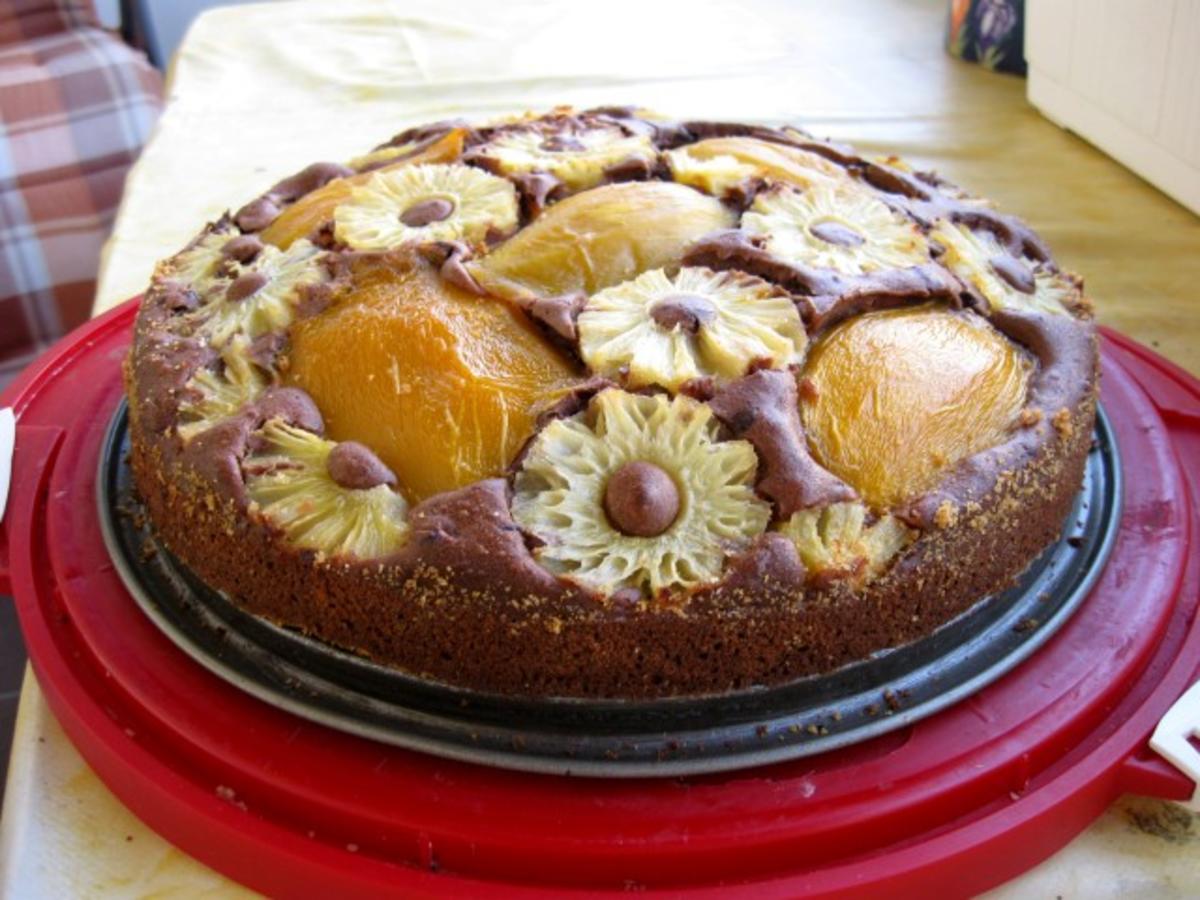 Schokokuchen mit Ananas und Mangos - Rezept - Bild Nr. 2384