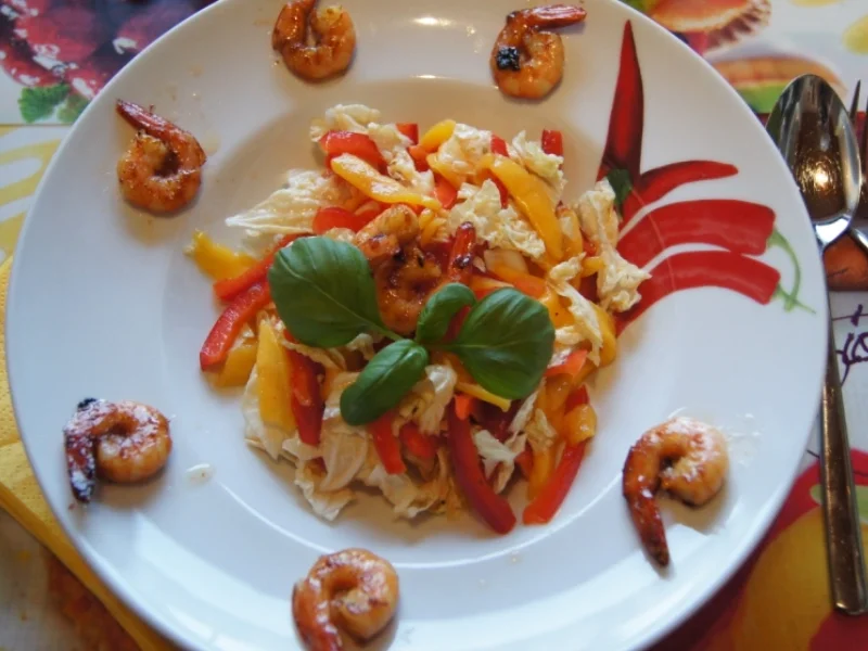 Asiatischer Salat mit Party Crevetten - Rezept - Bild Nr. 2373