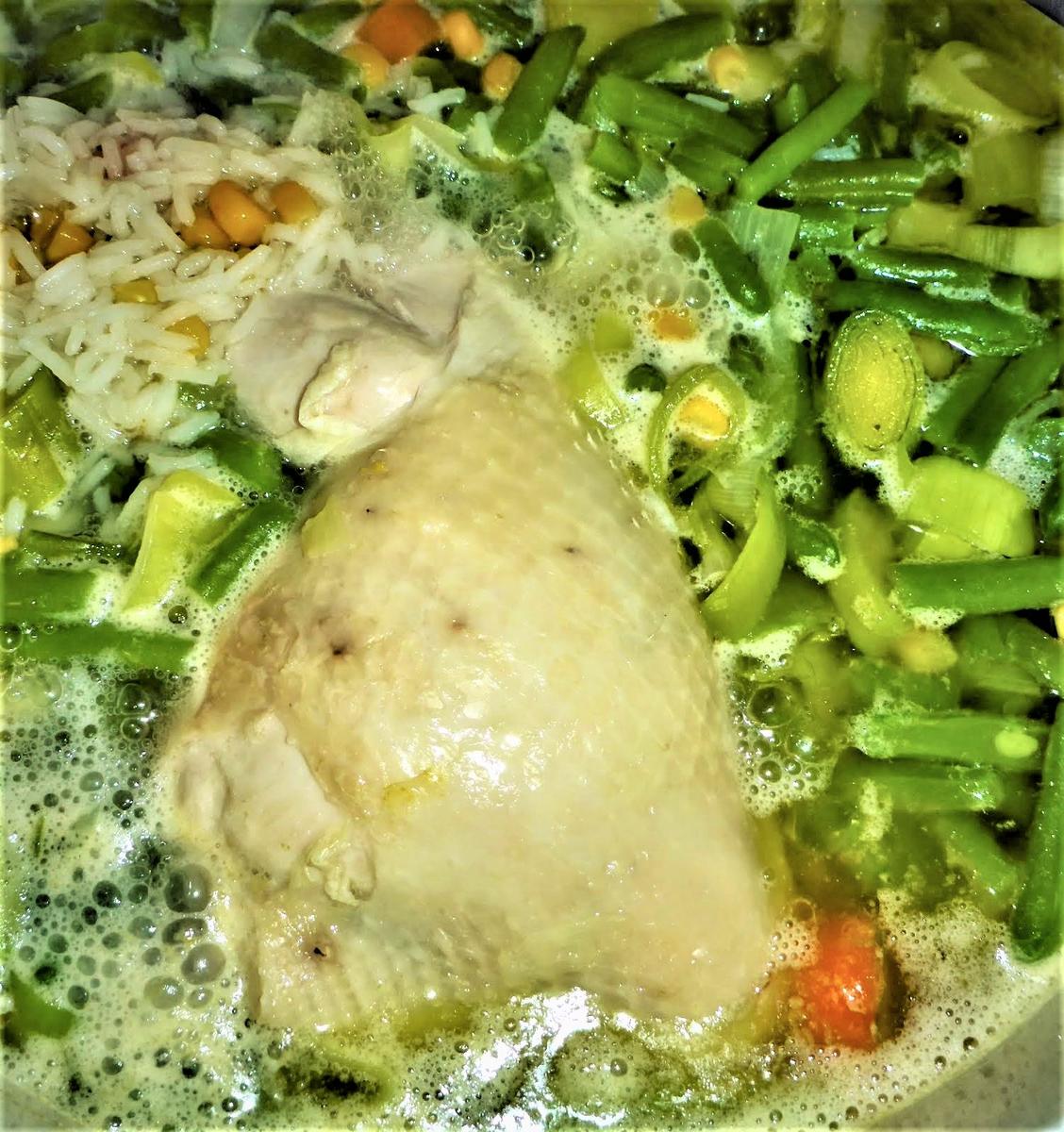 Hühnersuppe mit Hähnchenschenkeln, anstelle, von Huhn a la Britta - Rezept - Bild Nr. 2