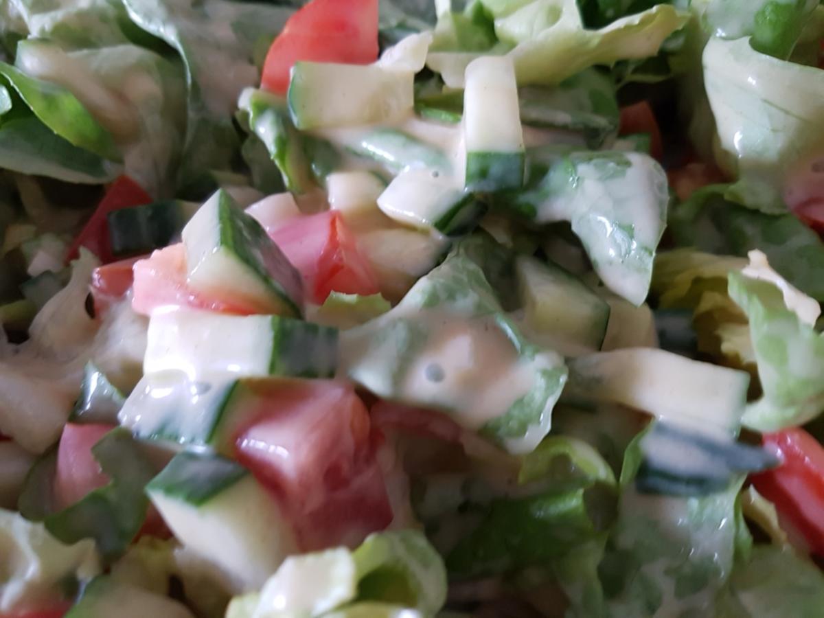 Gemischter Salat mit gekochter Eidotter Cremsosse - Rezept - Bild Nr. 2368