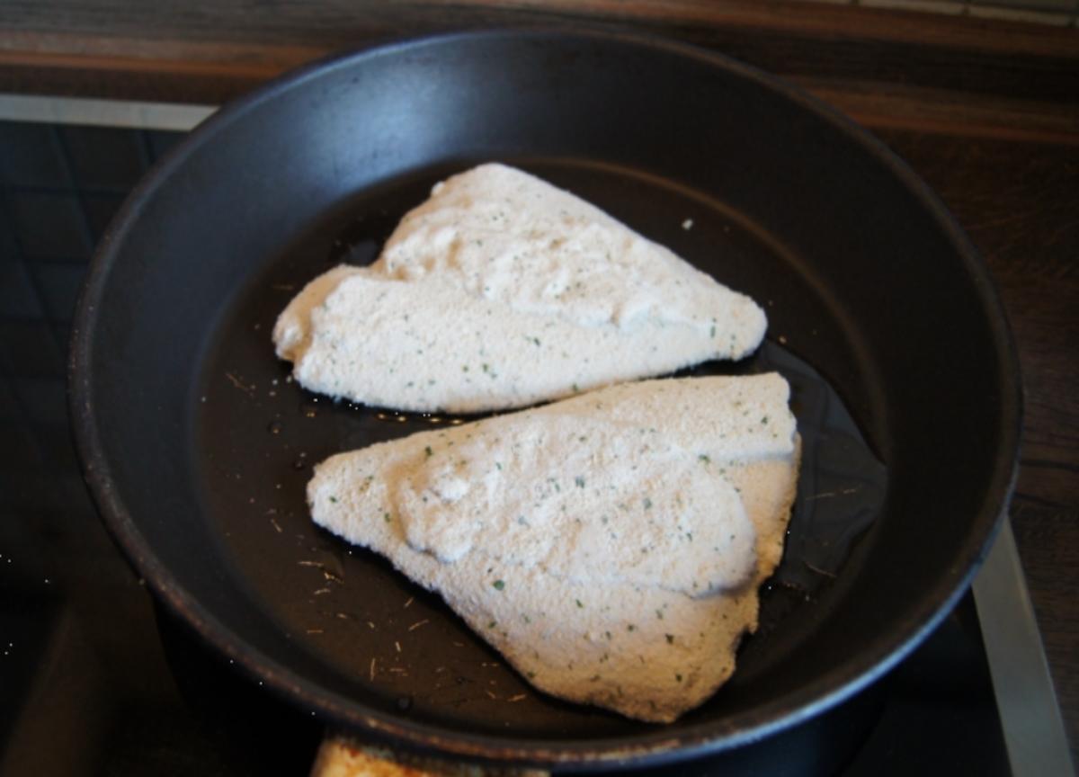 Pazifisches Schollen-Filet mit Rosinen-Möhrenblüten - Rezept - Bild Nr. 2385