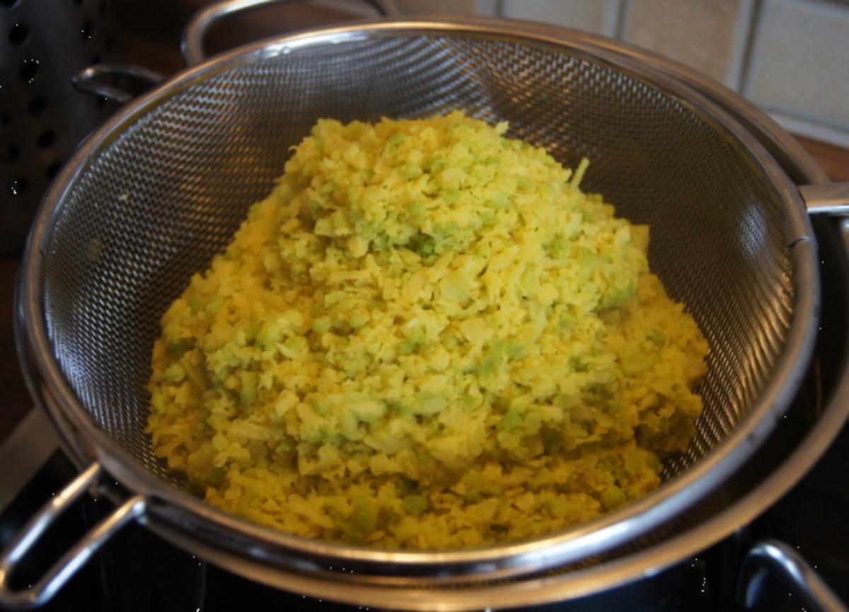 Minutensteak mit gelben Romanesco-Reis und braunen Champignons - Rezept - Bild Nr. 2391