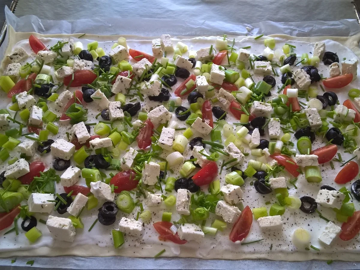 Rezept: vegetarischer Flammkuchen Bild Nr. 2449 vegetarischer Flammkuchen - Rezept - Bild Nr. 2449