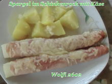 Gemüse : Spargel im Schinkenrock mit Käse überbacken - Rezept - Bild Nr. 2483