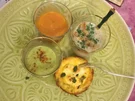 Dreierlei Süppchen im Goldrand mit frühlingshafter Mini-Quiche - Rezept - Bild Nr. 2508