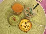 Dreierlei Süppchen im Goldrand mit frühlingshafter Mini-Quiche - Rezept - Bild Nr. 2508