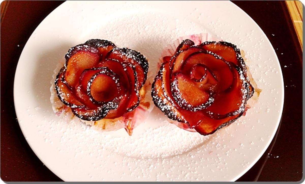 Pflaumen-Blätterteig-Rosen als Dessert - Rezept - Bild Nr. 2607