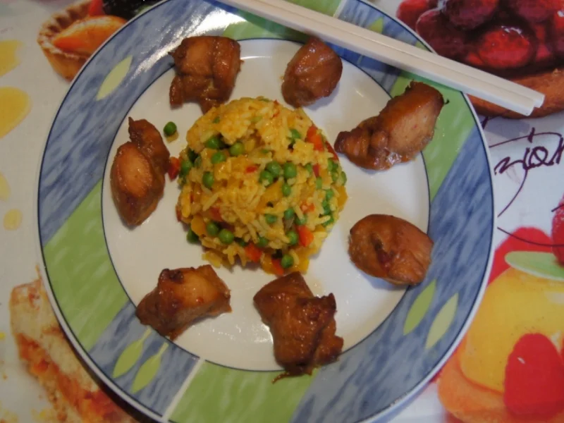 Chinesische Hähnchennuggets mit Gemüse-Reis - Rezept - Bild Nr. 2665