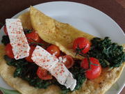 Spinat-Omelett mit Feta und Strauchtomaten - Rezept - Bild Nr. 2659