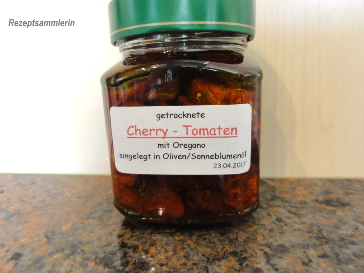Rezept: Diverses: CHERRY - TOMATEN; getrocknet + eingelegt Bild Nr. 2688 Diverses: CHERRY - TOMATEN; getrocknet + eingelegt - Rezept - Bild Nr. 2688