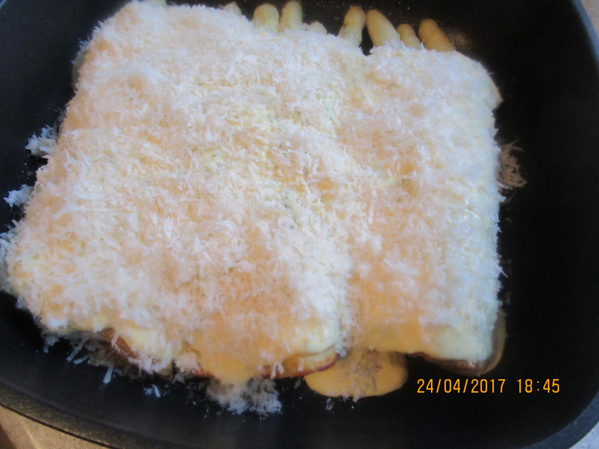 Spargel-Schinken-Pfannkuchen mit Käse überbacken - Rezept - Bild Nr. 2715
