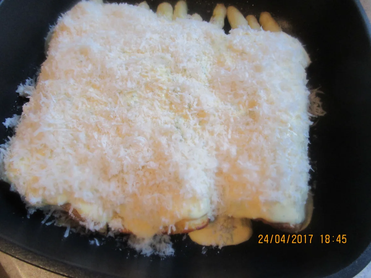 Rezept: Spargel-Schinken-Pfannkuchen mit Käse überbacken Bild Nr. 2715 Spargel-Schinken-Pfannkuchen mit Käse überbacken - Rezept - Bild Nr. 2715