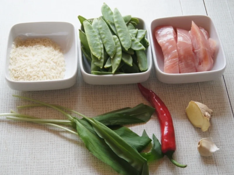 Rezept: Putenbrustfilet mit Zuckerschoten und Bärlauch-Reis Bild Nr. 2749 Putenbrustfilet mit Zuckerschoten und Bärlauch-Reis - Rezept - Bild Nr. 2749