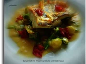 Zanderfilet mit Trauben-Spitzkohl und Buttersauce - Rezept - Bild Nr. 2798