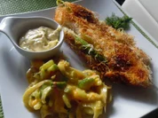 Spargel in Kadayifiteig mit Mango-Fenchel-Sellerie-Salat und Zitronen-Koriander-Mayonnaise - Rezept - Bild Nr. 2798