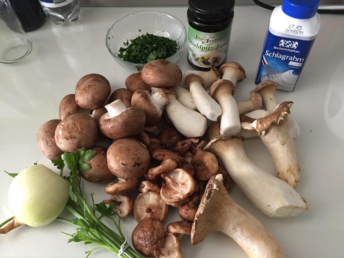 Mischpilze in Pilz-Rahmsoße mit Semmelknödel - Rezept - kochbar.de